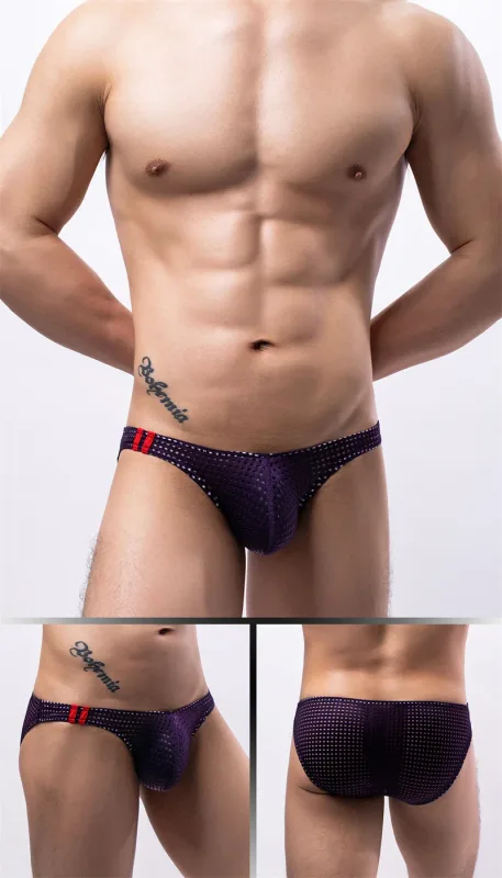 Mannen Slips Zomer Ademende Gaten Ondergoed U Bolle Dunne Lage Taille Heren Ondergoed Slips Slip Onderbroek Calzoncillos