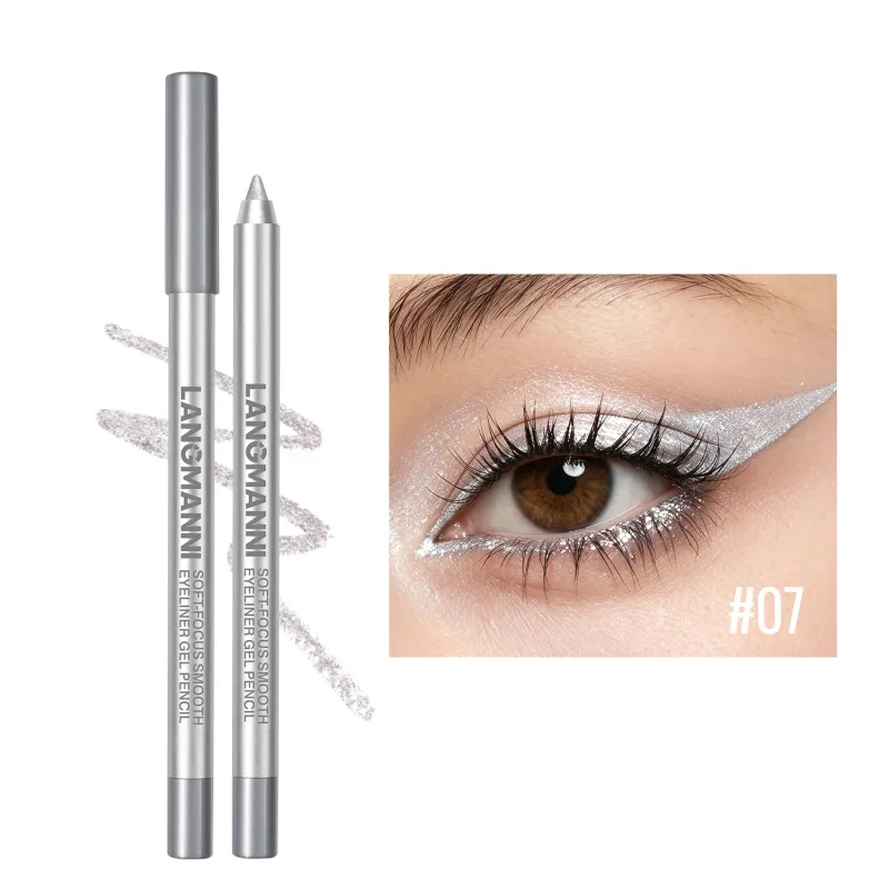Matita gel per eyeliner brillante perlescente, impermeabile e resistente al sudore, a lunga durata, liscia e facile da colorare, trucco per gli occhi delle donne