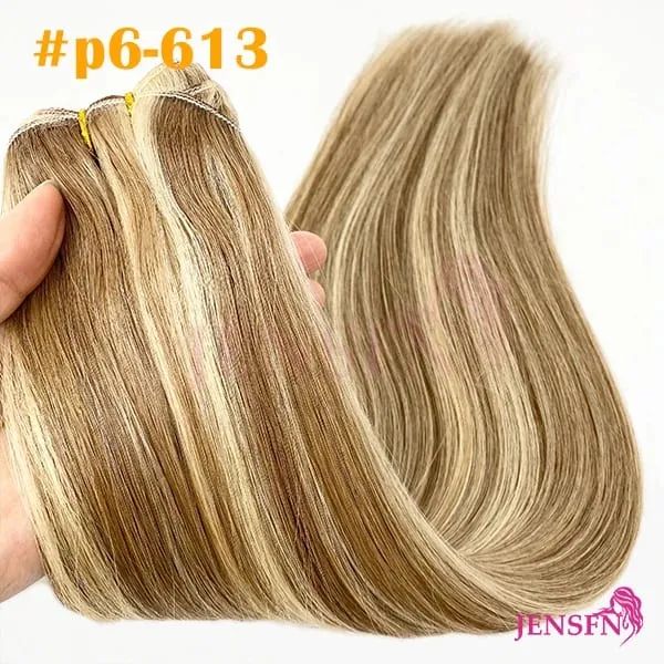 Straight 100% Real Human Hair Weft Bundles Extensions 50g/Pcs 16"-24" Remy Natural Hair Sew In Weaves Brown Blonde Color — image 16