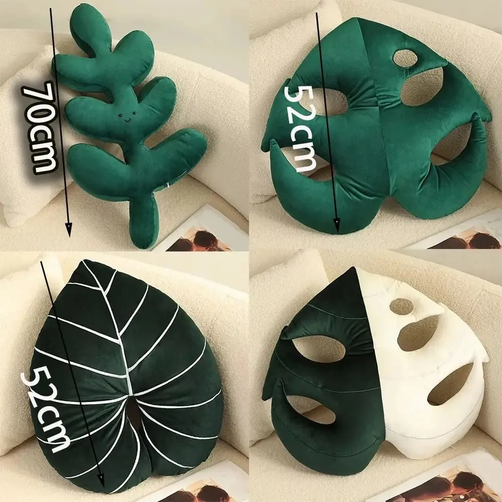 New Cartoon Creative Leaf Plush Toys Back Cushion Doll Green Plant Leaf Adult Pillow Cushion Home Indoor Decor Seat Pad