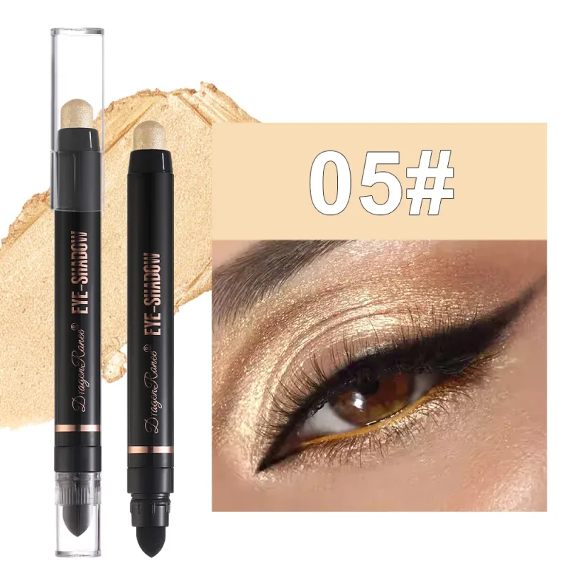Double Head Pearlescent Eyeshadow Pencil Waterproof Glitter Metallic Blue Green Eye Shadow Makeup Pigment White Eyes Highlighter