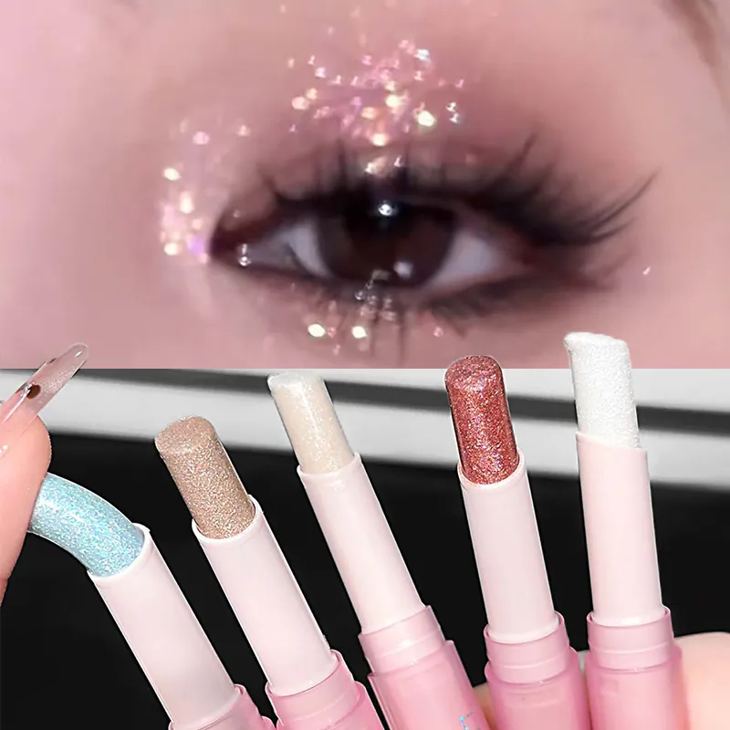 Sparkling Waterproof Eyeshadow Highlighter Pen Blue Diamond Jelly Eyeshadow Stick Glitter Pink Purple Eye Shadow Brighten Makeup