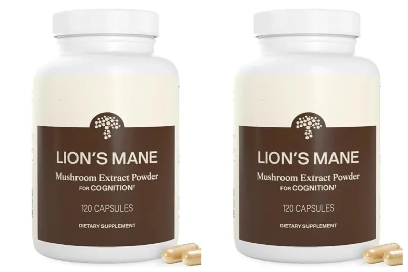 Lion's Mane Mushroom Extract 1000 mg with 300 mg Beta-Glucans Daily Focus and Wellness Support 120 Capsules 60 Servings