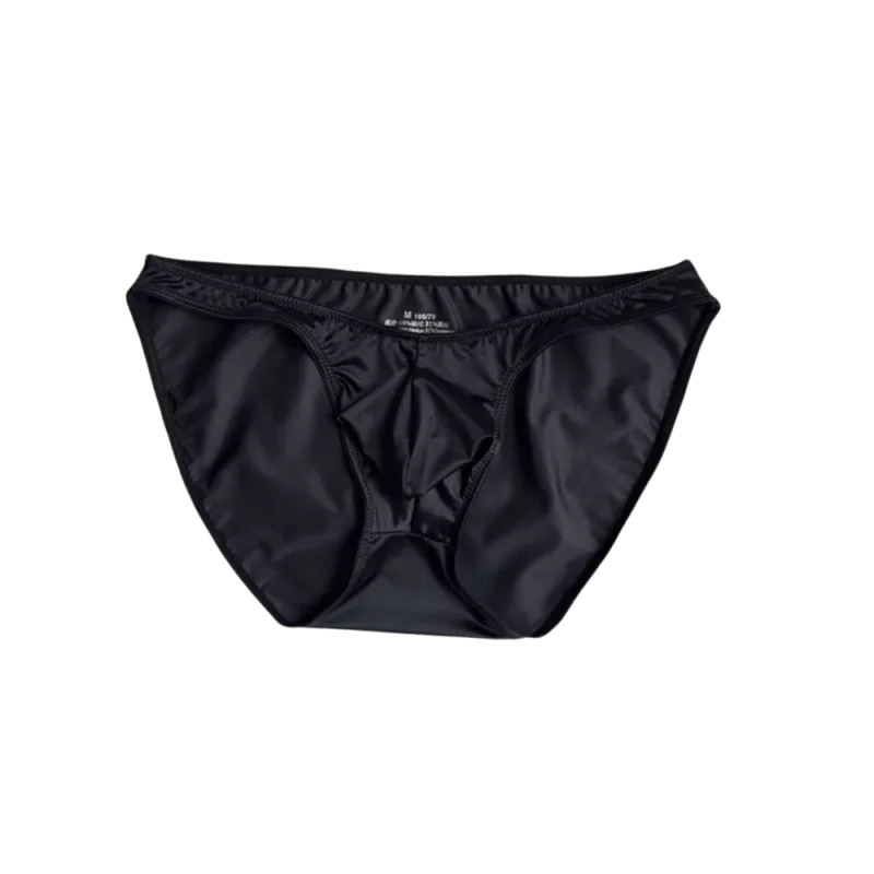 Comfortable Low Waist Men's U-Pouch Underwear Breathable Seamless Satin Silk Briefs Narrow Belt Lingerie Ice Silk Panties Sports