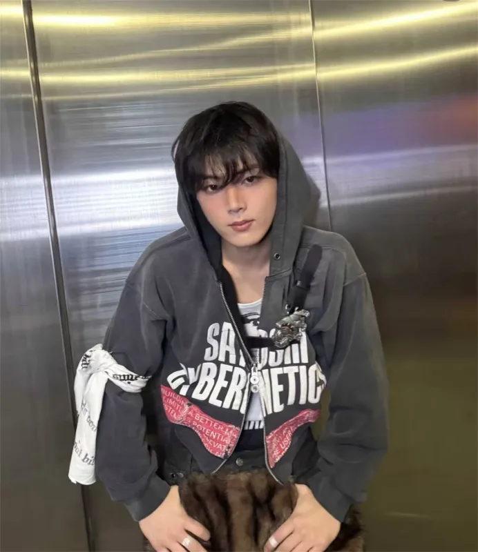 Street Brand 26SS“Cybernetics" Distressed Washed Old Zipper Cotton Winter High-Street Hoodies Sweater For Men — image 15