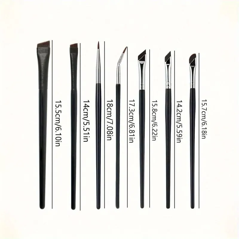 7pcs Precision Eye Makeup Brush Set Eye Makeup Brush Blade Eyeshadow Eyeliner Brush Slanted Eyebrow Makeup Brush — image 4