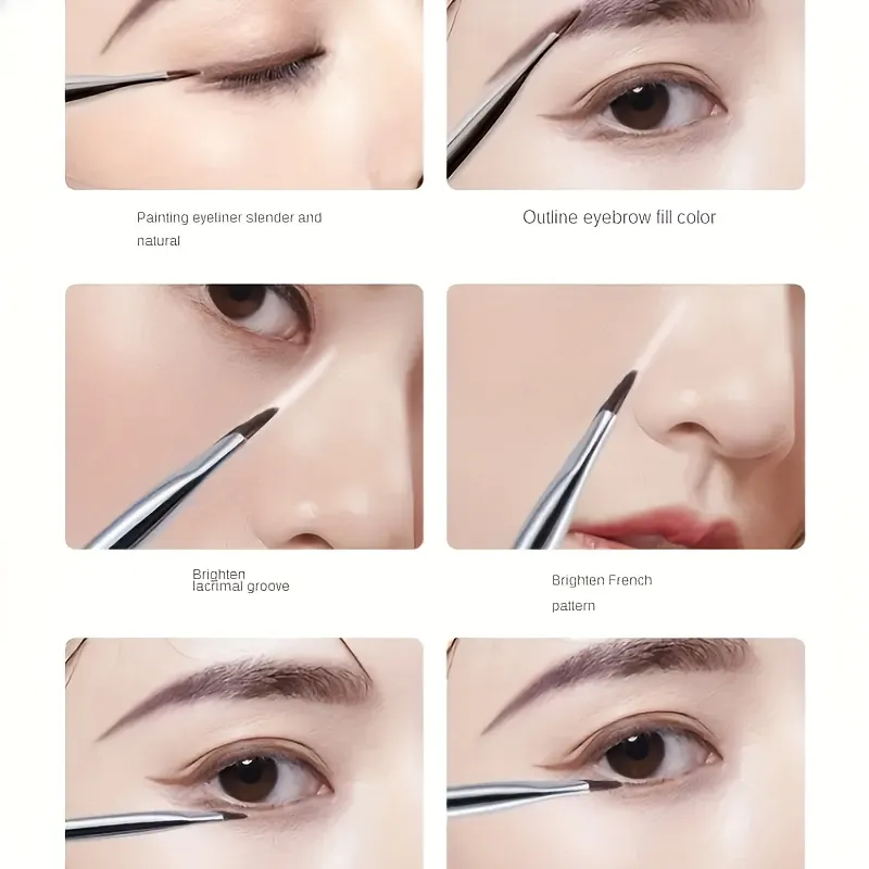 7Pcs Precision Detail Makeup Brushes Set Ultra Thin Eyebrow Lower Lash Eyeliner Eye Makeup Brush — image 3