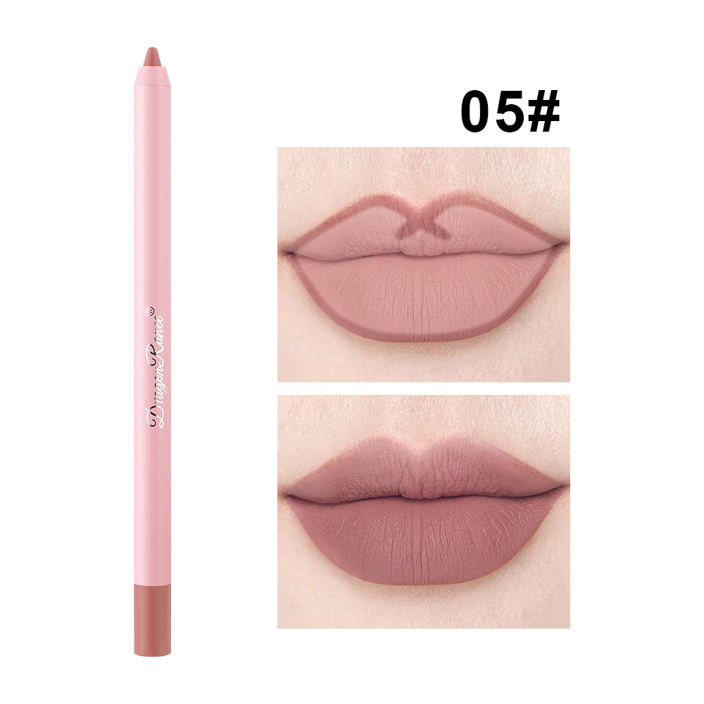 Waterproof Matte Lip Liner in Bean Paste Color Lip Plumping Lipstick Pen Non-Fading Lip Liner Waterproof and Sweat-Proof Long-Lasting Matte Lip Liner One-Second Plump Lip Lipstick Pen
