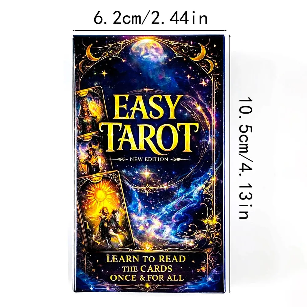 Easy Tarot Deck 78 Cards Learn To Read Tarot Cosmic Starry Sky Cards For Beginner Friendly Witch Divination Board Game Card Game — image 6