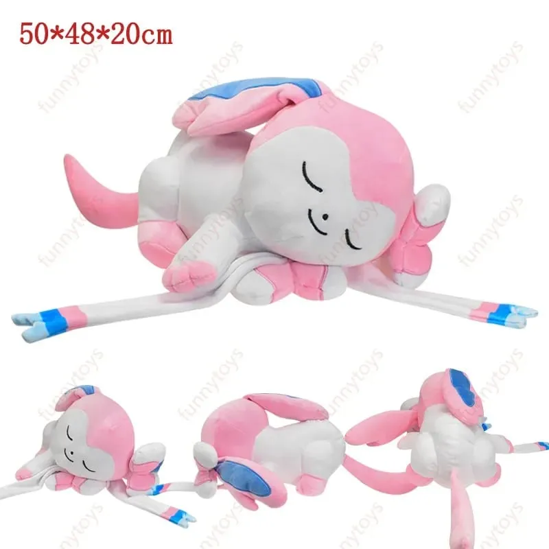 Pokémon Plush Sleeping Position Pillow Leafeon Espeon Sylveon Furret Cubone Scorbunny Bulbasaur Squirtle Soft Stuffed Cushion