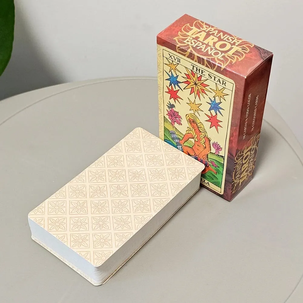 Spanish Tarot Español Deck 10.3*6cm 78 Cards Bilingual English Spanish Marseille Style Divination Cartomancie Dusserre — image 1
