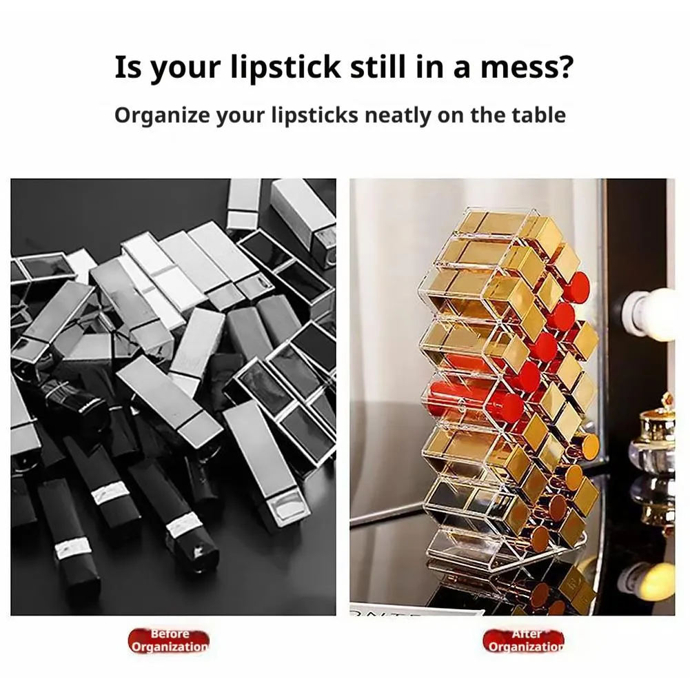 New Cosmetic Lipstick Jewelry Box Makeup Brushes Holder Lipstick Storage Box Acrylic Makeup Organizer Storage Case — image 2