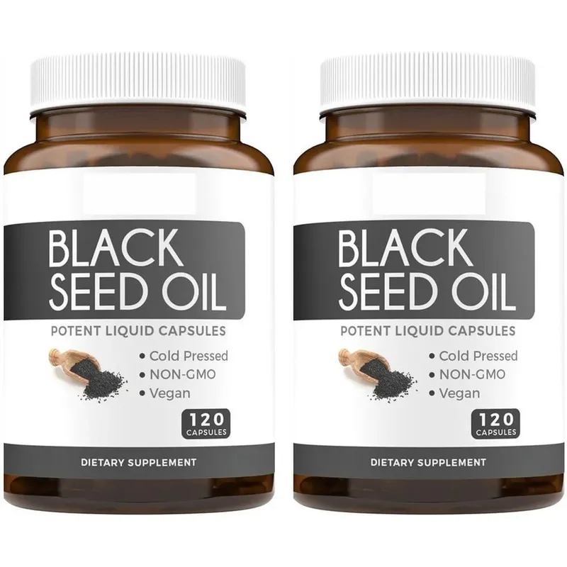 Black Seed Oil 120 Softgel Capsules with Pure Black Cumin Seed Oil 1000mg and Vitamin E - 500mg Each Skin Health Cold-Pressed — image 8
