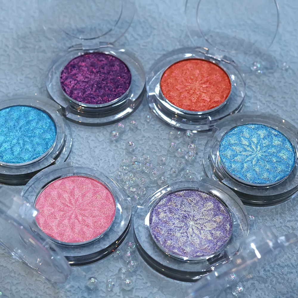 Palette de fard à paupières caméléon pour les yeux-ensemble de fard à paupières pressé Duochrome personnalisable finition nacrée infusée de paillettes Pri — image 3