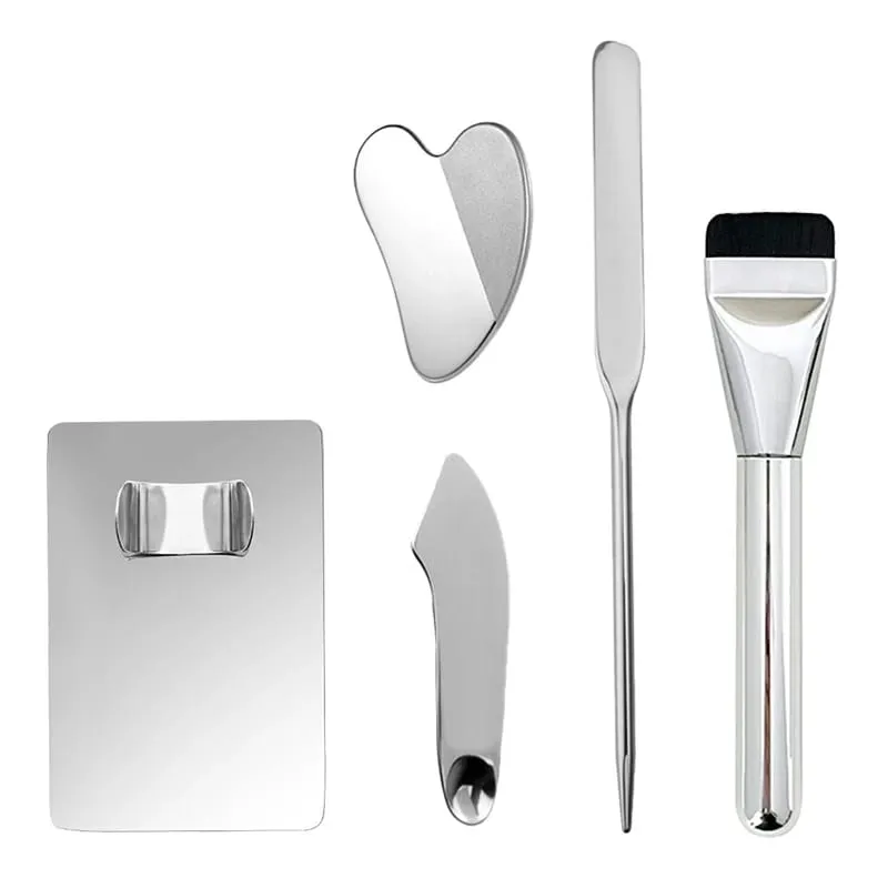 3/4/5/6 PCS Makeup Foundation Brush Lipstick Eye Shadow Mixing Palette Stainless Steel with Spatula Rod Color Stick Beauty Tools