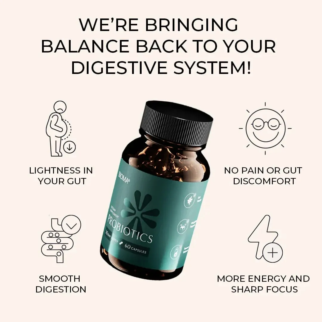Digestive Health Probiotic Gut Support for Men & Women with Xylooligosaccharides Tributyrin & Bifidobacterium - 60 Capsules