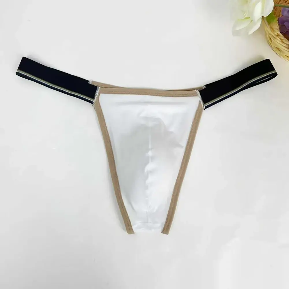 Breathable Low Waist Men Ice Silk Thongs Thin Underpants Men's Panties Lingerie Underwear Male Briefs Male Thongs