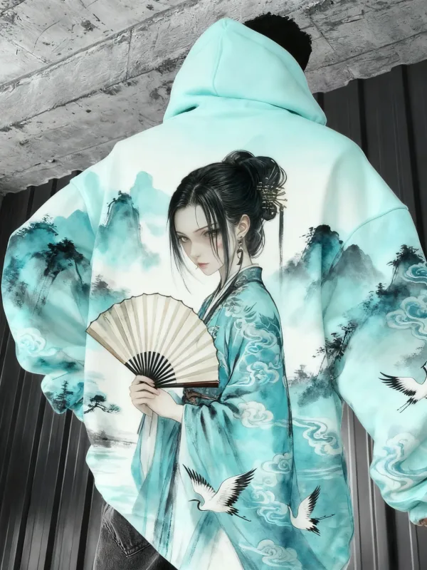 2026 Hot Anime girl back pattern Sweatshirt Casual Long Sleeve Hooded Pullover 3D Printing Top Fashion Oversized Men's Hoodies — image 6