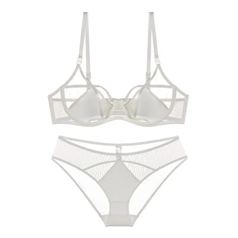 Tulle Bra & Panty Set Ultra Thin Push Up Underwire Lingerie Set Elegant Sexy Intimates Soft Wire Unpadded 32-38-S-XL — image 4