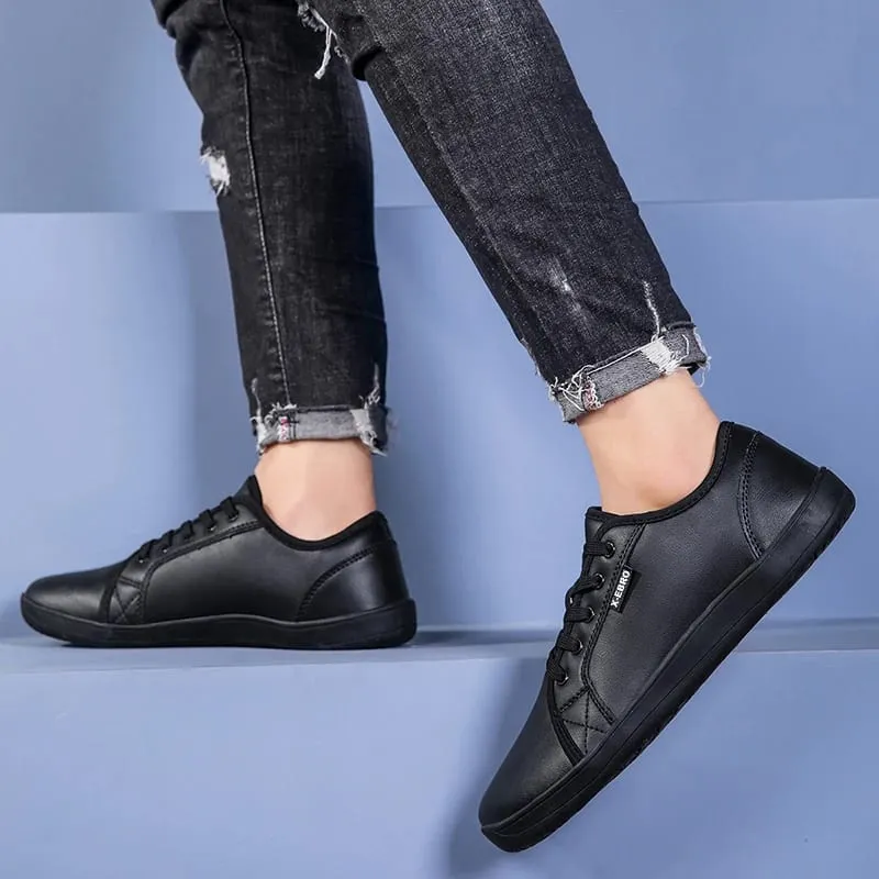Oiaano Wide Toe Men Minimalist Shoes Comfortable Sneakers Leather Casual Shoes Black Slip On Leisure Loafers Drive Office — image 7