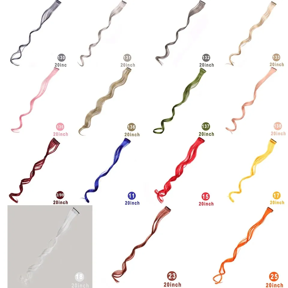22 Inch Wavy Clip In Hair Extensions Double Weft BB Clip Synthetic Hair No Tangle No Shedding for Women Daily Party Cosplay