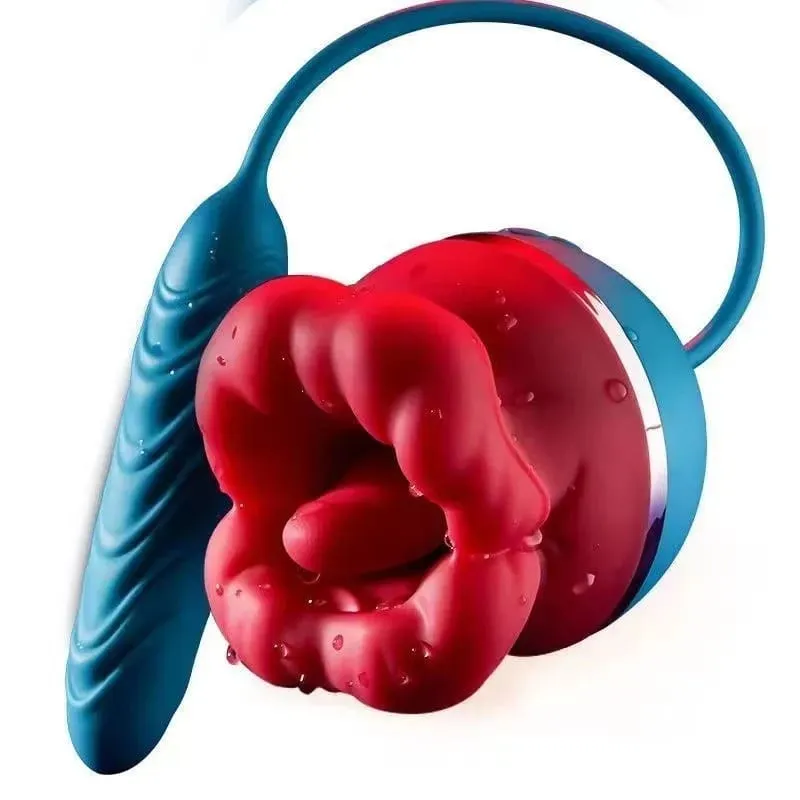 2in1 Clitoral Licking Rotating G Spot Vibrator Clit Tongue Dildo Vaginal Vibrating Stimulator Adult Sex Toys for Women