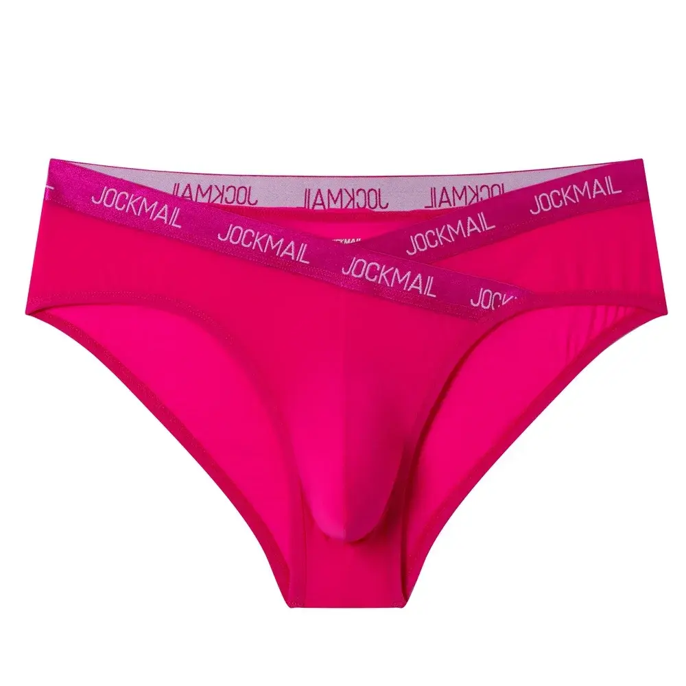 Jockmail メンズ下着ローウエストセクシーなレタースポーツ通気性の夏のアイスシルクブリーフビッグバッグナイロン無地男のパンティー