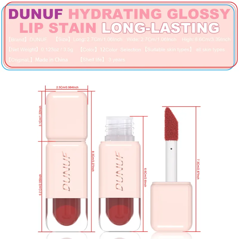 Glossy Lip Gloss Cermin Air Tint Bibir Tahan Lama Tidak Melekit Cawan Gincu Cecair Melembapkan Bogel Merah Coklat Bibir Makeup — image 5