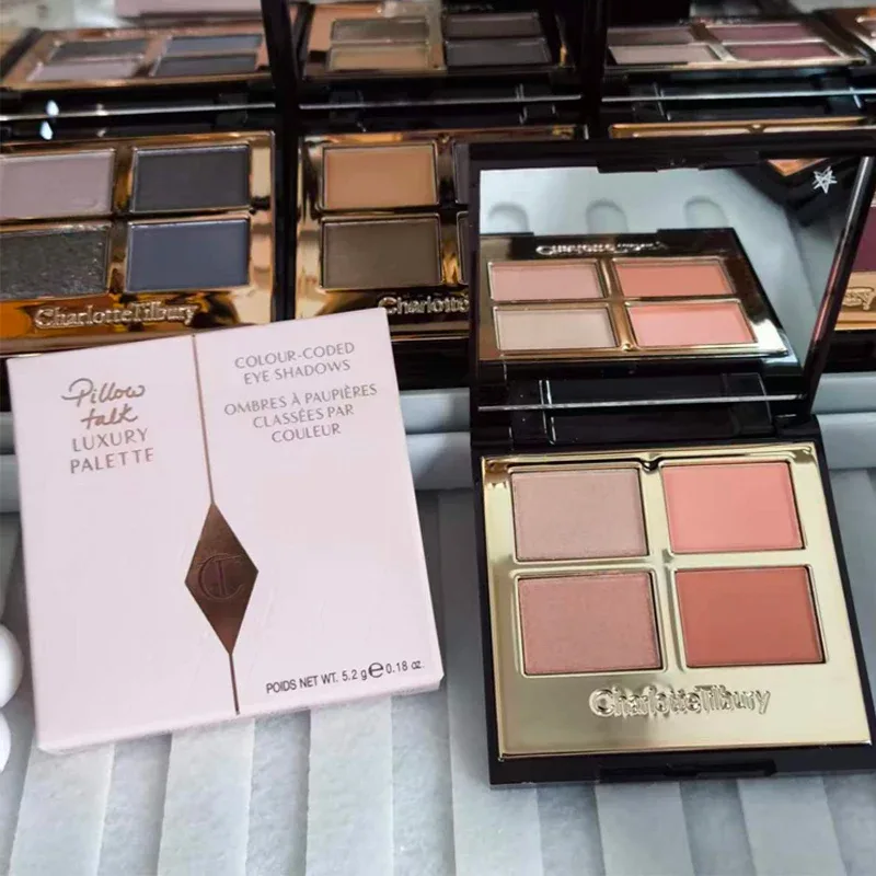 Charlotte tilbury paleta de quatro cores travesseiro talk eraggera olhos pequeno tubo de ouro batom fácil de aplicar maquiagem cosméticos portáteis — image 4