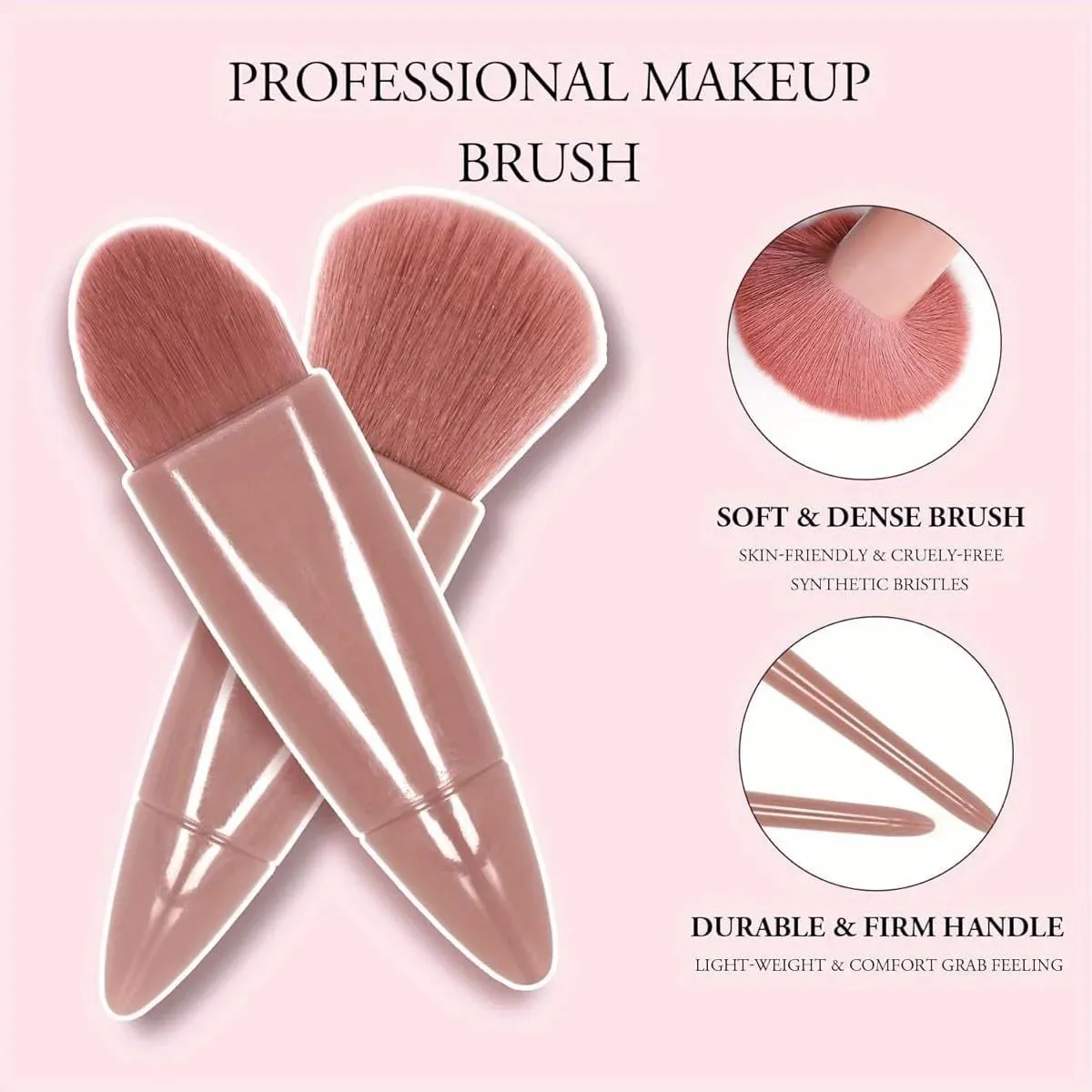 Mini 5-Piece Portable Makeup Brush Set With Mirror - Makeup Brush Travel Set Eyeshadow Brush Tool