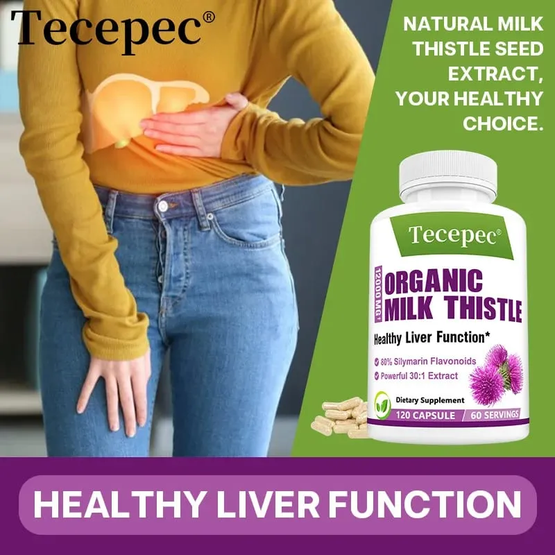Milk Thistle Capsules Antioxidant Support Healthy Liver Function Detox Cleanse Cardiovascular Care Skin Health & Immunity