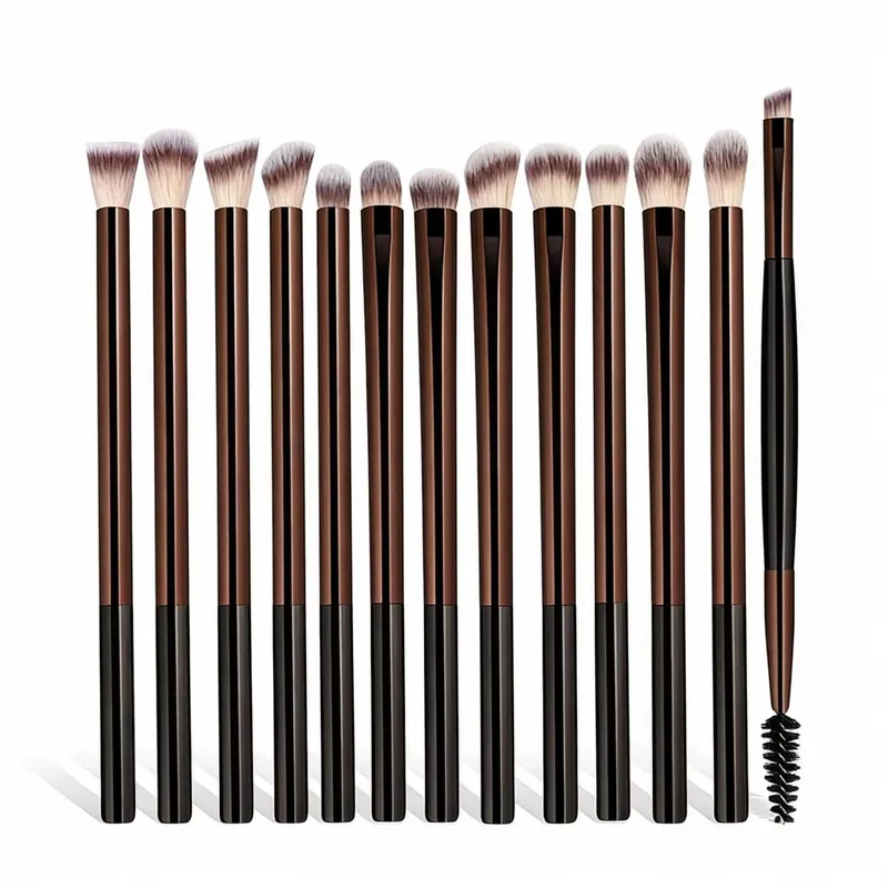 14-Piece Silver Professional Makeup Brush Set | Includes 2 Plush Velvet Puffs + 2 Blending Sponges | Vegan Cruelty-Free Brush Co — image 20