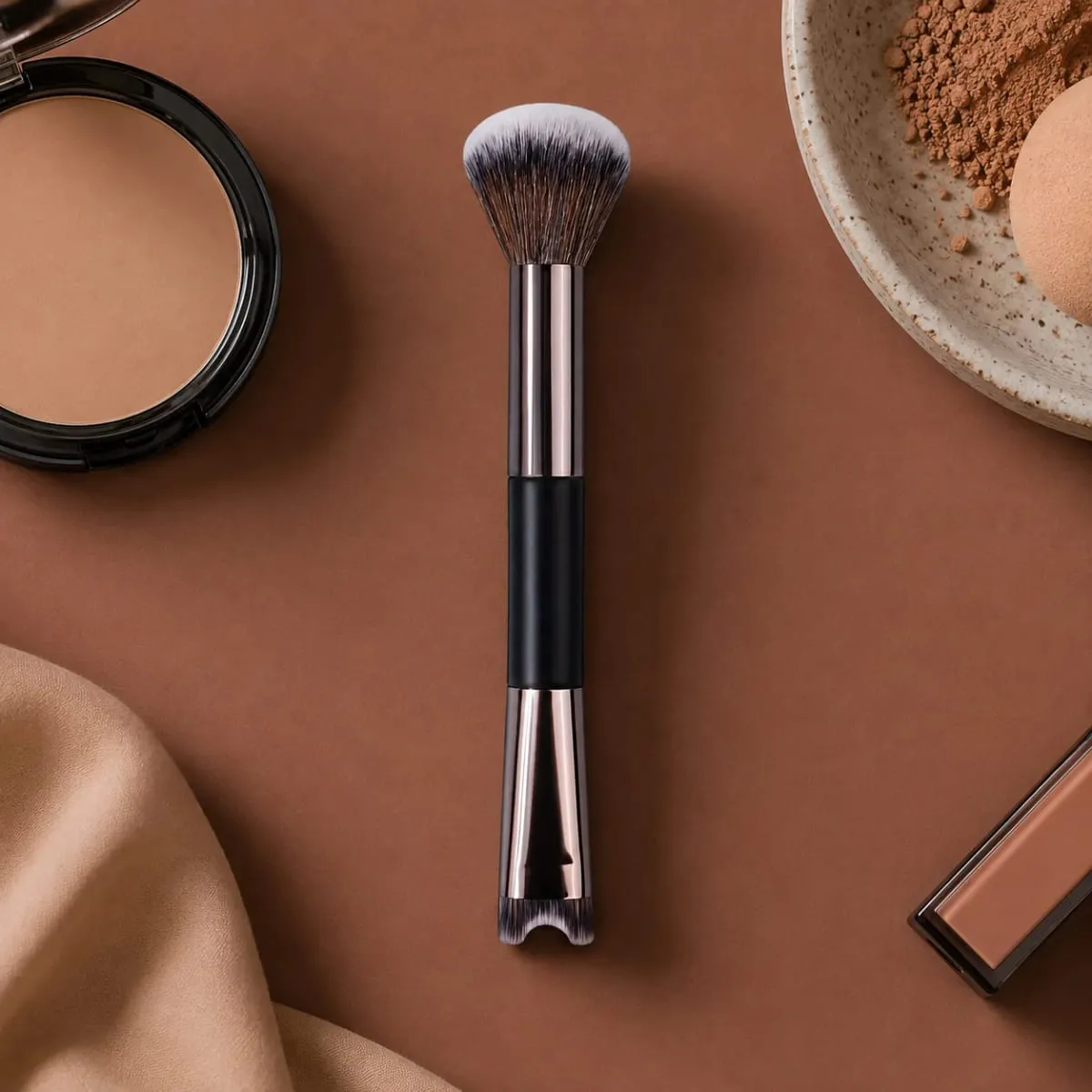 Nose Contour U-Shaped Makeup Brush Dual-End Nose Shadow Makeup Brushes Eyeshadow Contour Face Highlighting Brush Cosmetics Tools