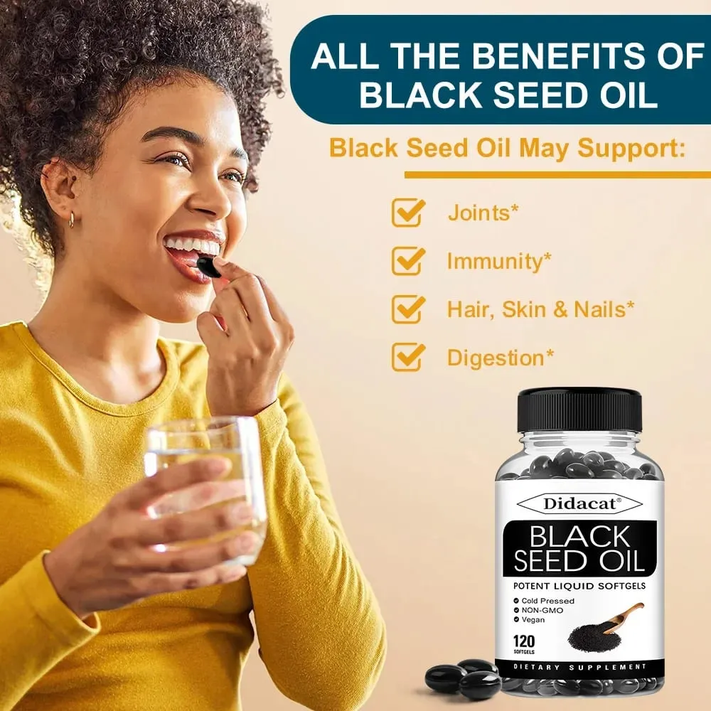 Vegan Black Seed Oil Capsules - Supports Immune Joint Digestive Hair Skin Health - Non-GMO Gluten Free Supplement — image 6