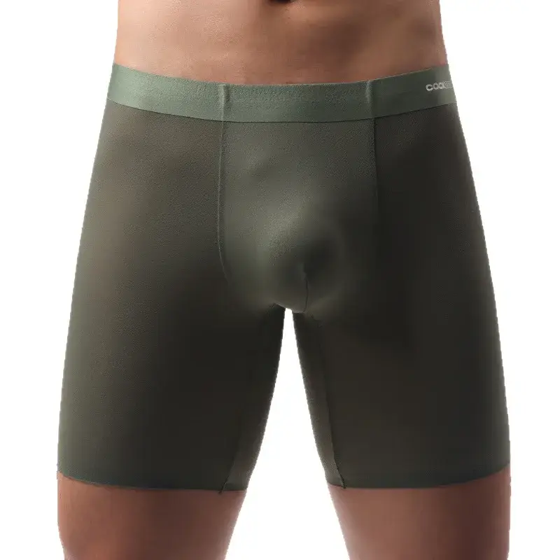 Ice Silk Dài Quần Lót Boxer Nam Siêu mỏng Thoáng Khí Đồ Lót Thể Thao Gợi Cảm Xem Qua Quần Lót Nam Nhanh Khô U túi Quần Lót