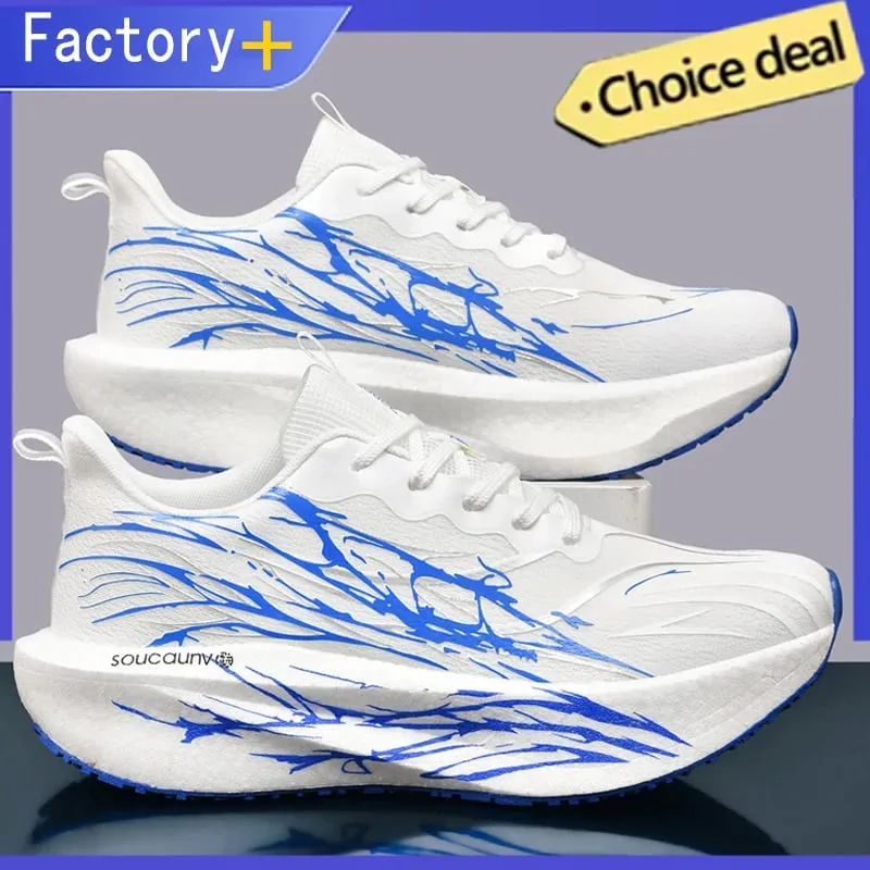 Lightweight Running Men's Sneakers Carbon Board Speciality Marathon Sports Walking Shoes Male Women's Athletic Nonskid Sneakers — image 2