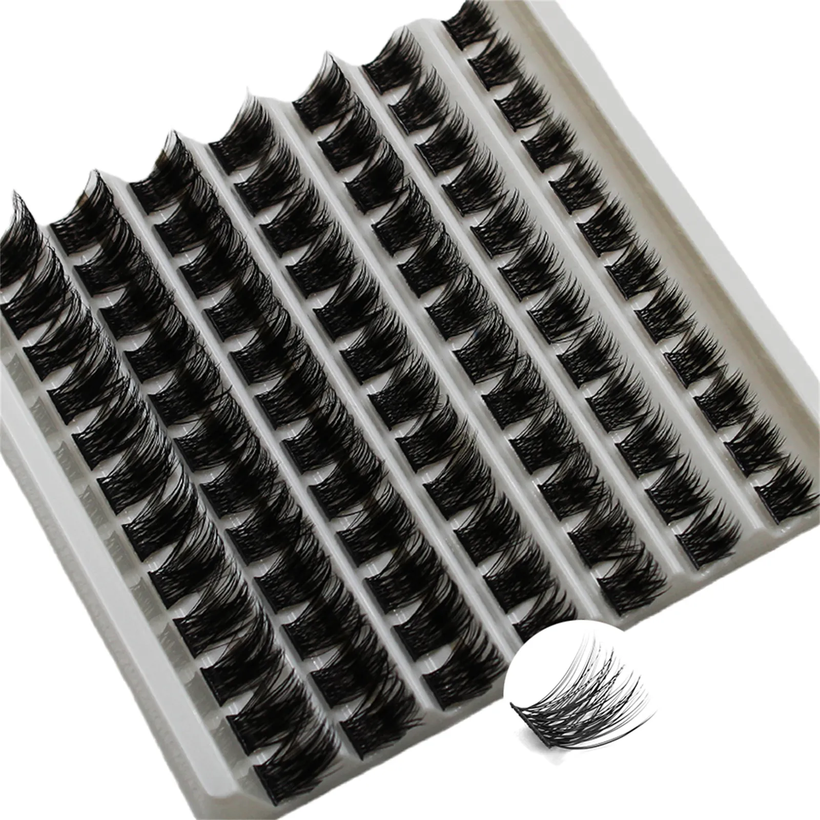 84 Clusters Individual Lashes DIY Wide Stem Curl Eyelash Extension Mixed Length Reusable Cluster Lashes for Eye Makeup