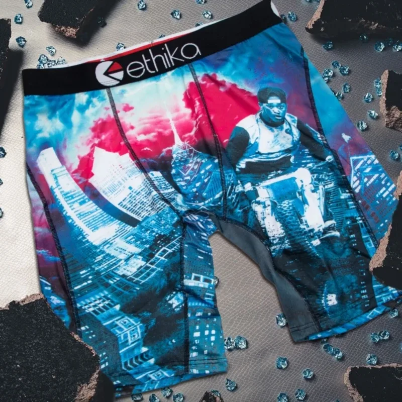 1Pcs Men Underwear Boxers Breathable Mesh Crotch Man Underpants Plus Size Mens Panties L-3XL Printed Men's Boxers Briefs