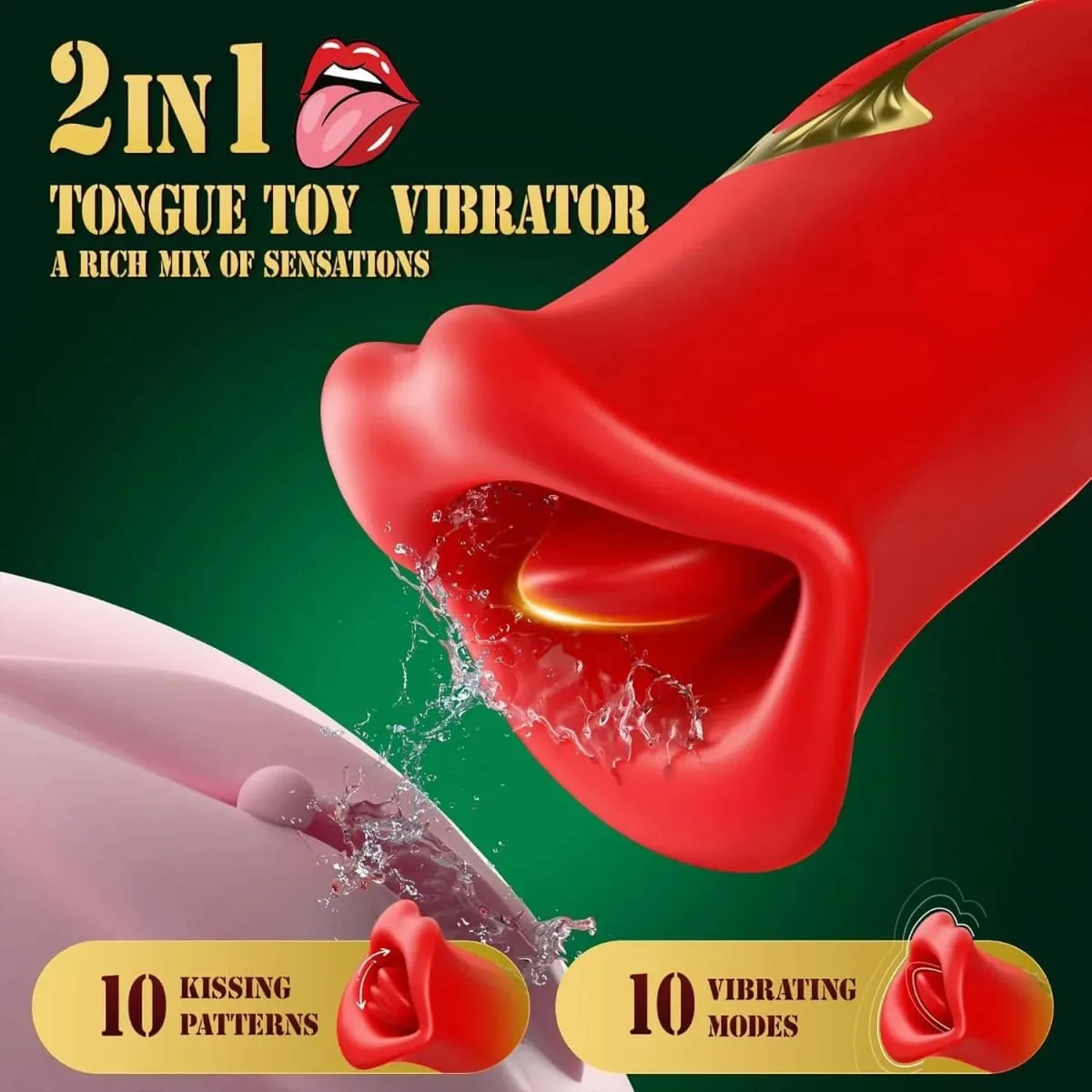 Women G-Spot Tongue Licking Vibrator Clitoris Vagina Stimulator Massager Nipple Oral Massager Female Massager Sex Toys — image 3