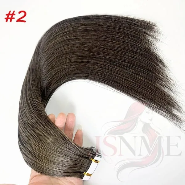 Straight Tape In Hair Extensions Invisible 100% Really Human Hair Tape Ins Black Brown Blonde 16-24 inch For Salon