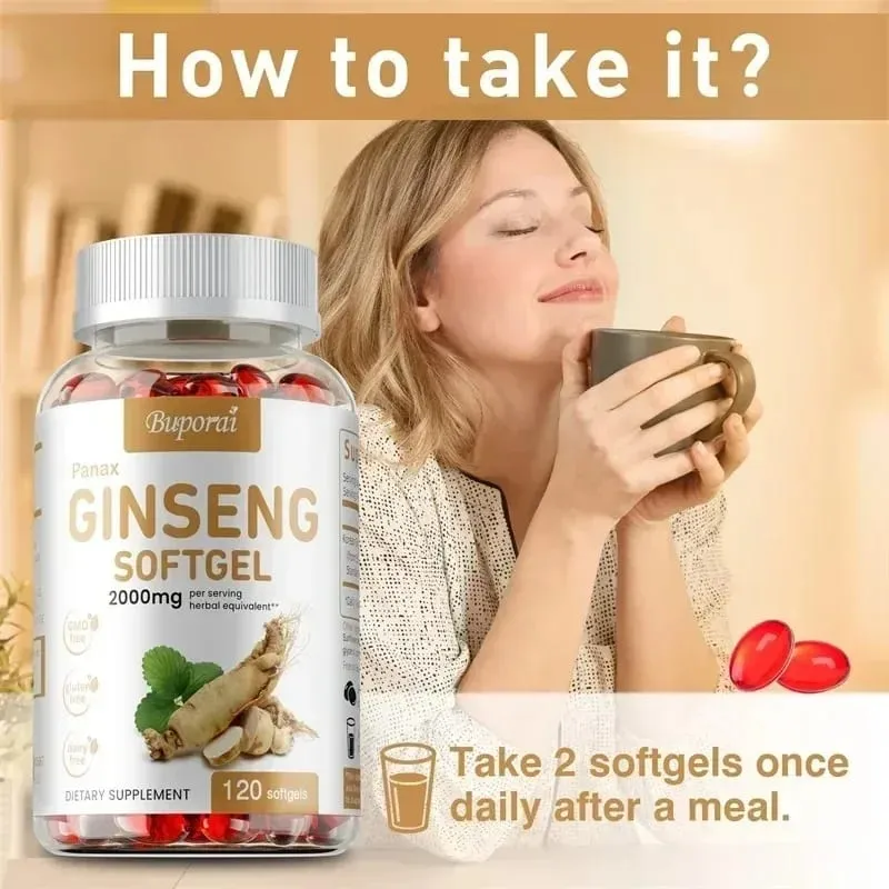 Panax Ginseng Capsules Ginseng Root Extract Supports Energy Strength Vigor Performance in Women and Men — image 3
