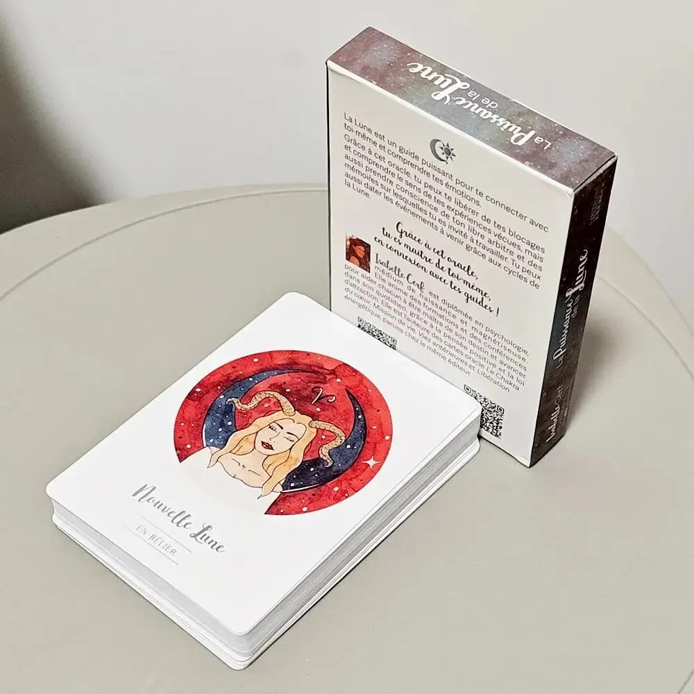 La Puissance De La Lune Oracle 42 Moon Power Cards 10.5*7.5cm in French Language for Spiritual & Emotional Guidance