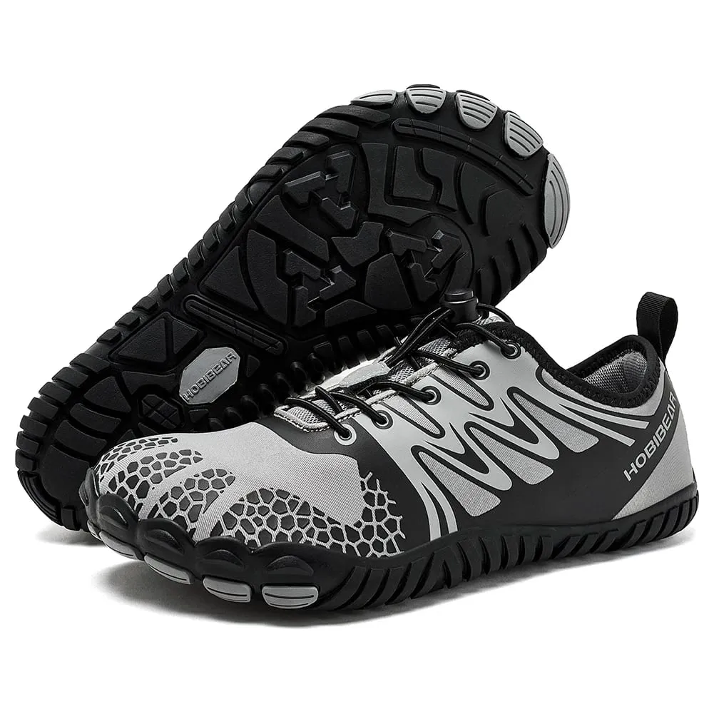 Chaussures pieds nus à bout large pour unisexe, baskets de marche en cuir artificiel en cuir artificiel, chaussures minimalistes à bande élastique sans chute