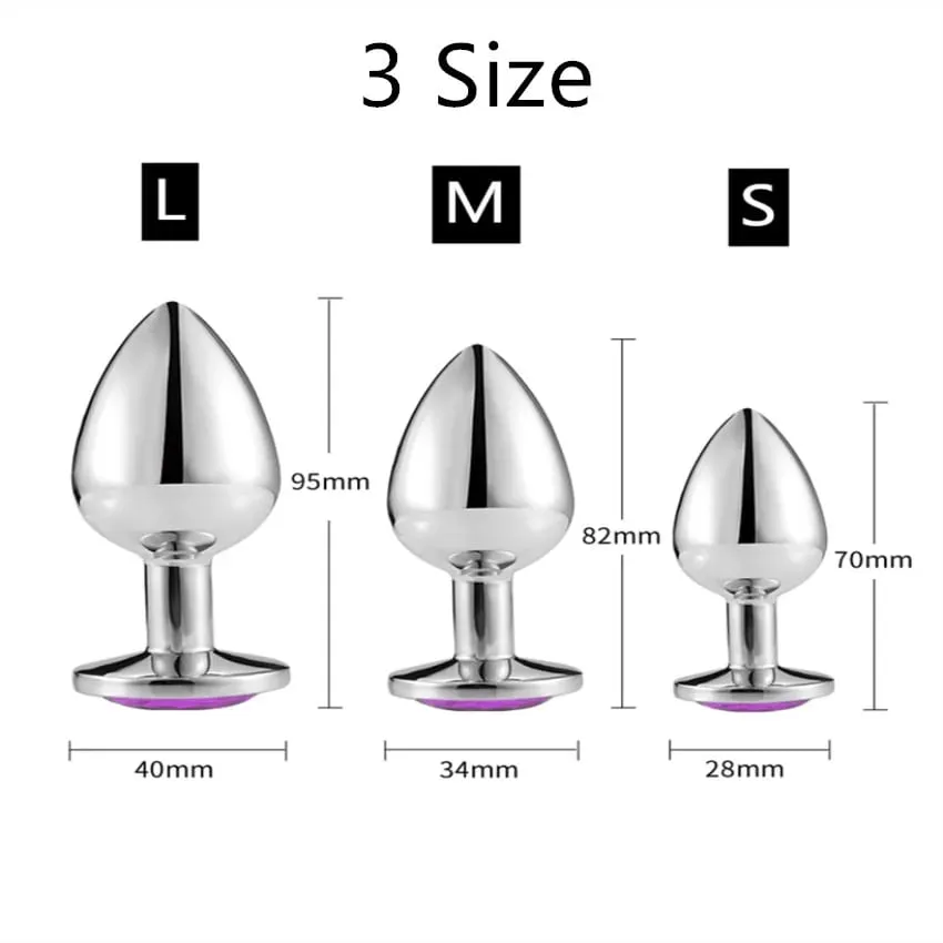Stainless Steel Anal Plug Butt Plug With Jewelry Colorful Crystal Anus Plug Adults Sex Toys for Men Women Gay Adult Game Sex Toy — image 6