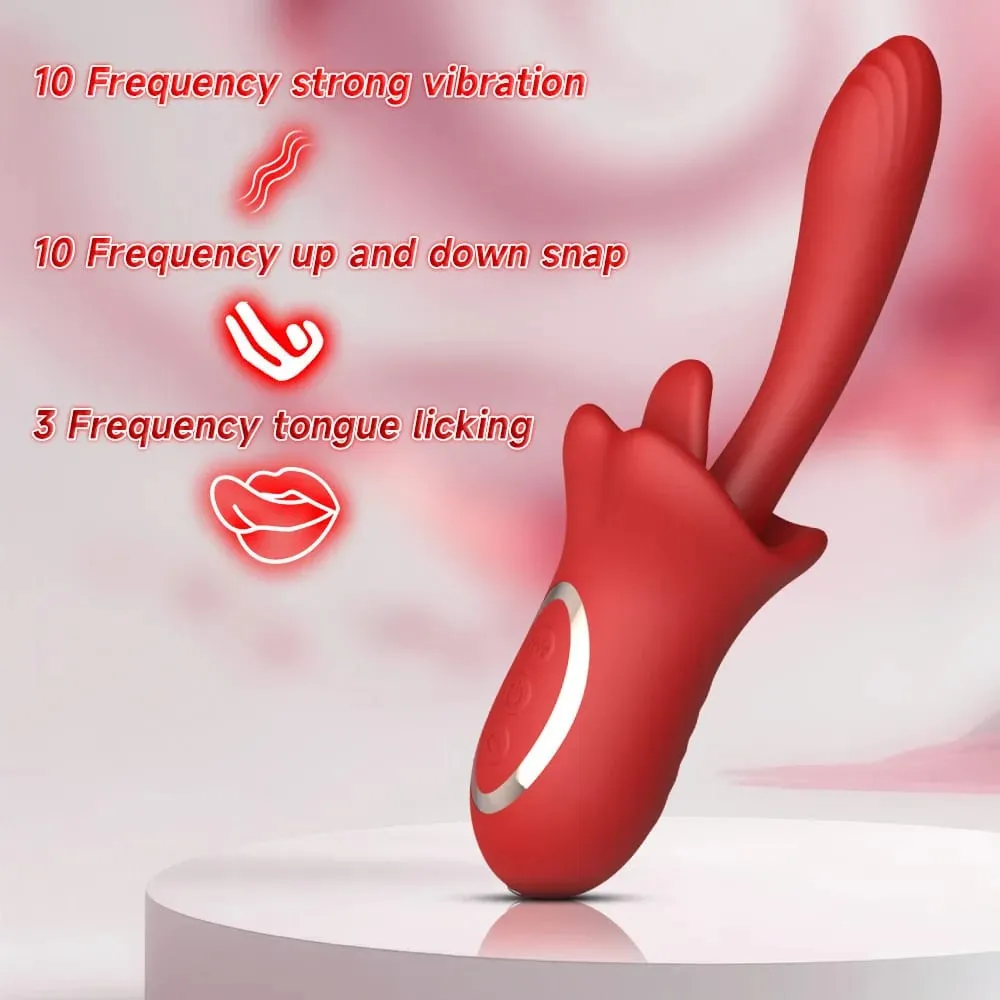 10 Speed Thrusting Vibrator for Women 3 Tongue Licking Modes G Spot Clitoris Massager 100% Waterproof Adult Sex Toys — image 3