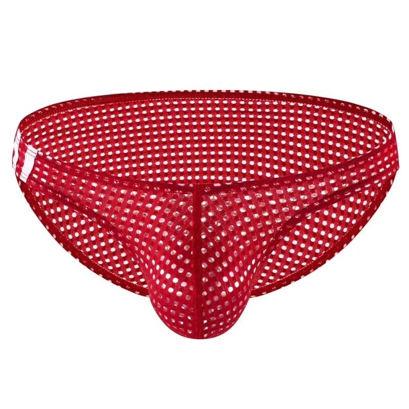 Men Briefs Summer Breathable Holes Underwear U Convex Thin Low Waist Briefs Slip Underpants Calzoncillos — image 32