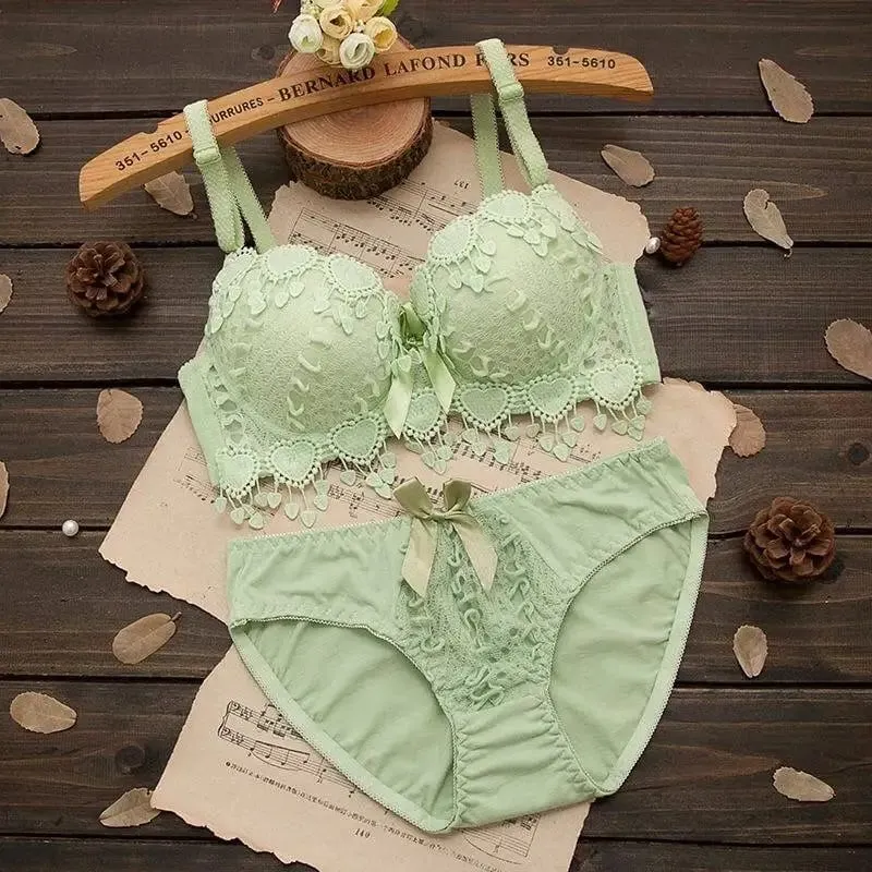 Underwire Women Lingerie Set Tassel Lace Push‑Up Bra With Removable Pads Bow Soft Multi‑Color Comfort Ladies Intimate Underwear — image 7