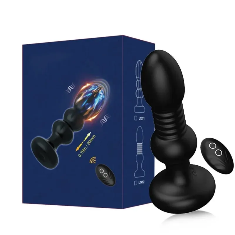 Telescopic Vibrating Butt Plug Anal Vibrator Wireless Remote Sex Toys for Women Ass Anal Dildo Prostate Massager Men and Female