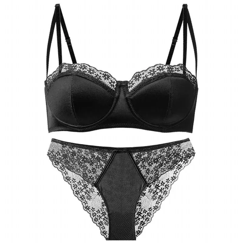 Hot Sale Top Sale Sexy Lingerie Bra Set Thin Underwire Lace Demi Cup Push Up Minimizer Anti Sagging Gather Side Fat Women 32-38 — image 7