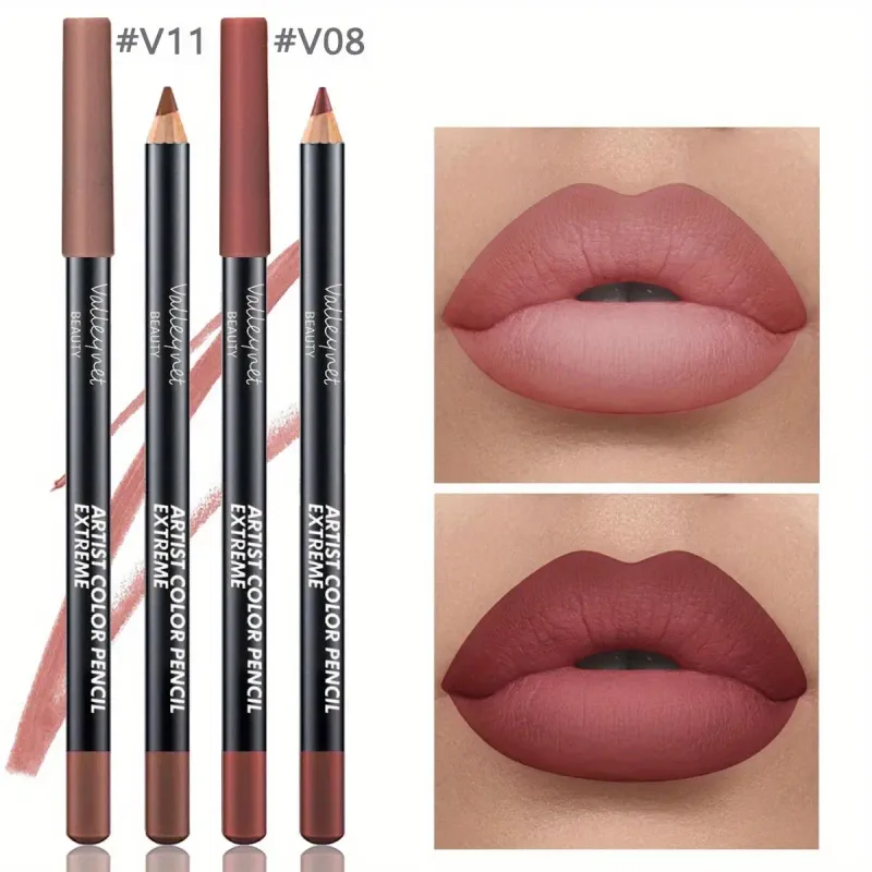 2pcs Lip Liner Makeup Duo:long-lasting waterproof Matte Formula Is Gentle on Sensitive Skin and Ideal for Light Beige Tones